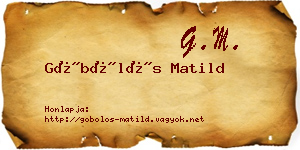 Göbölös Matild névjegykártya